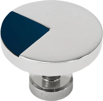 Spectra large round knob in Platinum finish with Deep Blue 9000-9DB