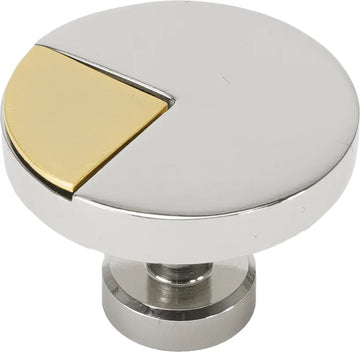 Spectra large round knob in Platinum finish with Gold 9000-9G