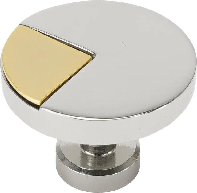 Spectra large round knob in Platinum finish with Gold 9000-9G