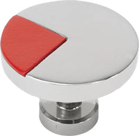 Spectra large round knob in Platinum finish with Red 9000-9SR