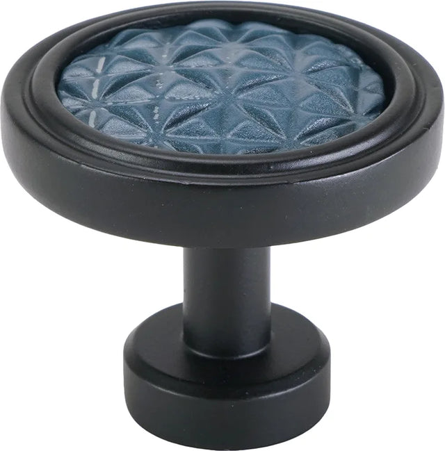 Spectra Origami knob in black and blue titanium finishes 9001BBT
