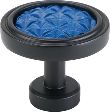 Spectra Origami knob in black and deep blue finishes 9001BDB