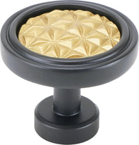 Spectra Origami knob in black and gold finishes 9001BG