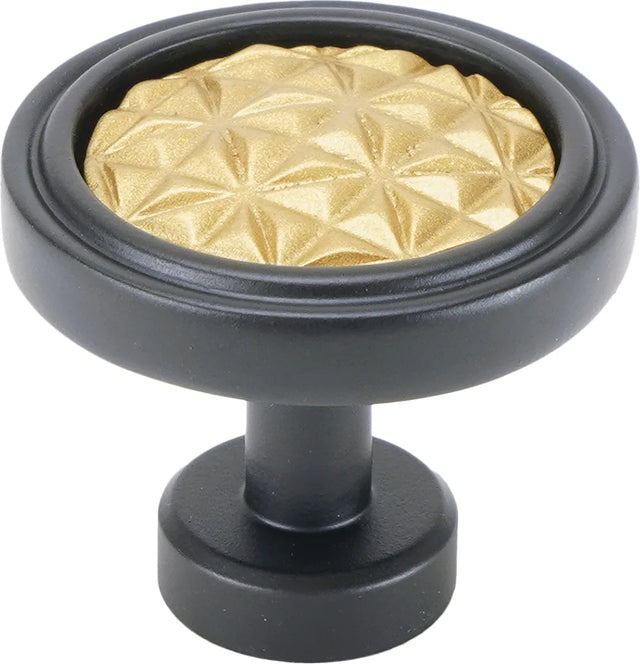 Spectra Origami knob in black and gold finishes 9001BG
