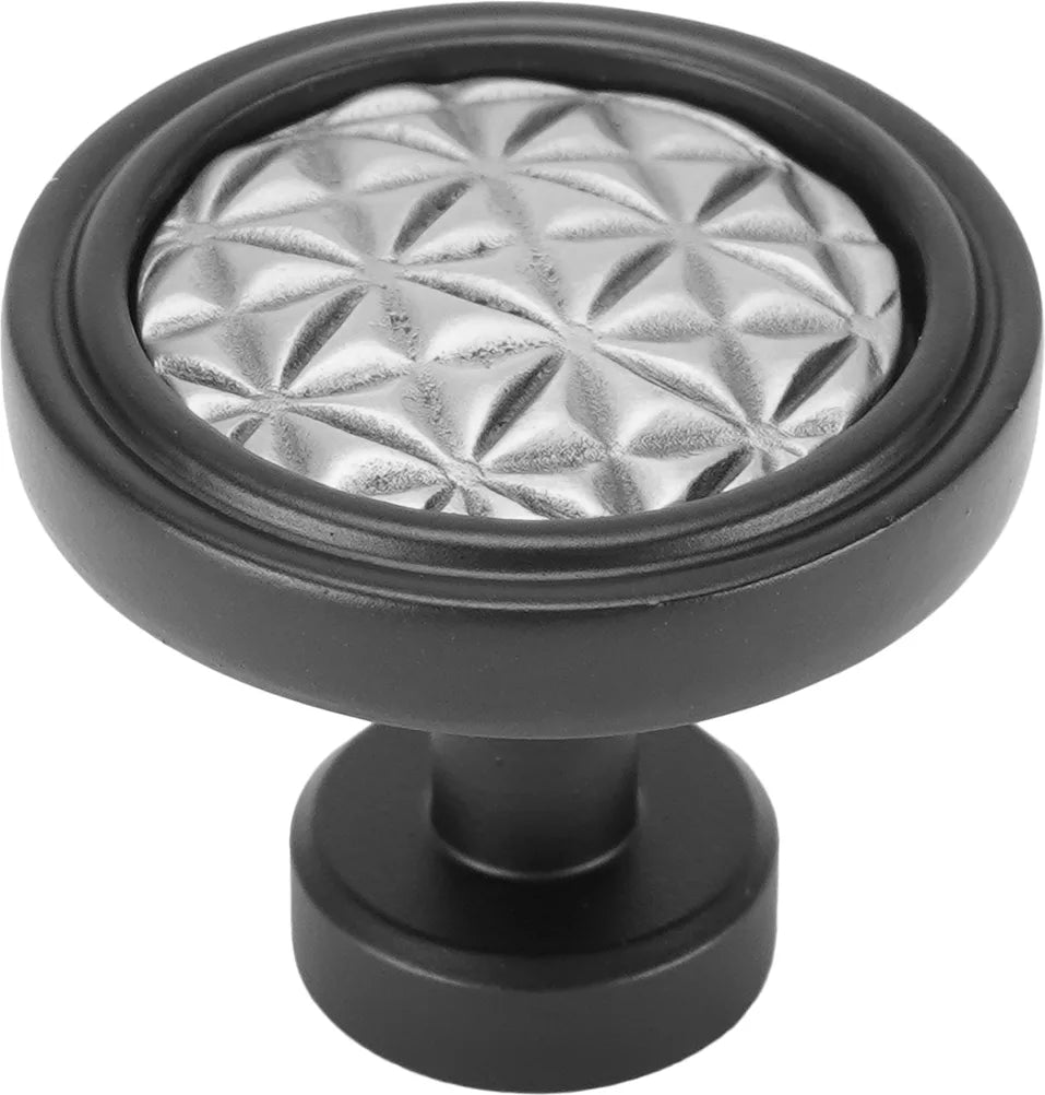 Spectra Origami knob in black and satin finishes 9001BS
