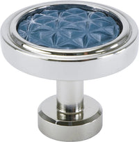 Spectra Origami knob in chrome and blue titanium finishes 9001CBT