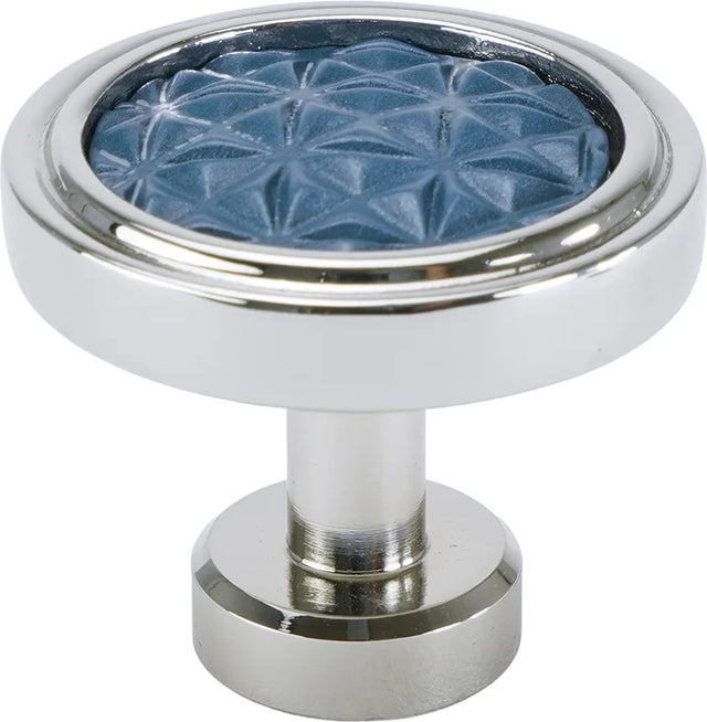 Spectra Origami knob in chrome and blue titanium finishes 9001CBT
