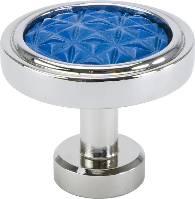 Spectra Origami knob in chrome and deep blue finishes 9001CDB