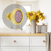 Spectra Origami knob in gold and fuchsia pink finishes 9001GFP