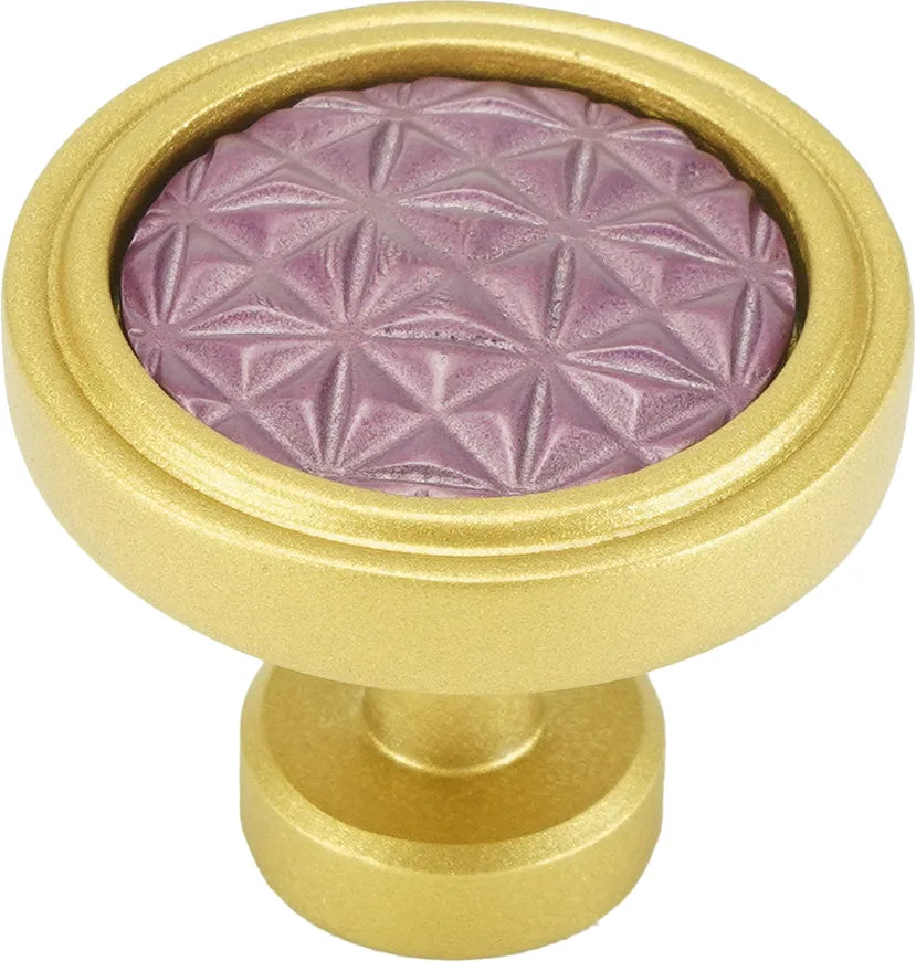 Spectra Origami knob in gold and fuchsia pink finishes 9001GFP