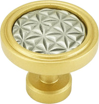 Spectra Origami knob in gold and satin finishes 9001GS