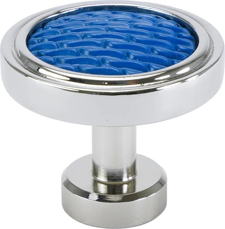 Spectra Waves knob in chrome and deep blue finishes 9002CDB