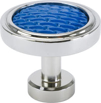 Spectra Waves knob in chrome and deep blue finishes 9002CDB