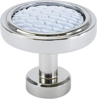 Spectra Waves knob in chrome and white finishes 9002CW