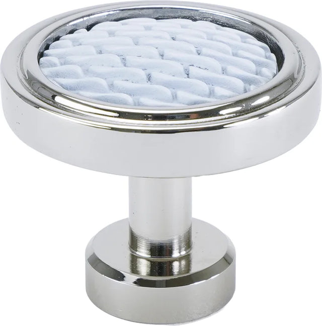 Spectra Waves knob in chrome and white finishes 9002CW