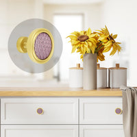 Spectra Waves knob in gold and fuchsia pink finishes 9002GFP