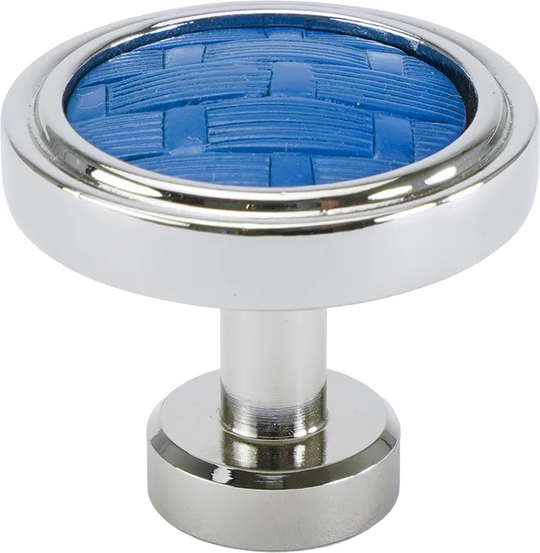 Spectra Weaves knob in chrome and deep blue finishes 9003CDB