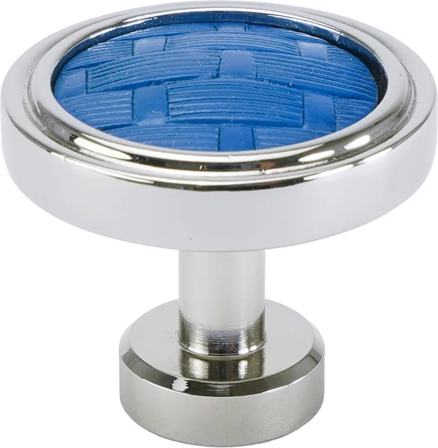 Spectra Weaves knob in chrome and deep blue finishes 9003CDB