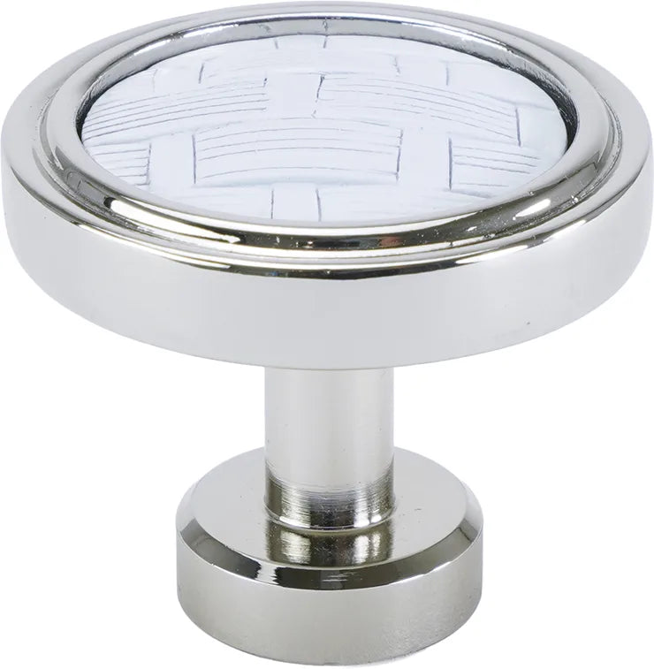 Spectra Weaves knob in chrome and white finishes 9003CW