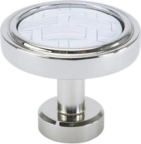 Spectra Weaves knob in chrome and white finishes 9003CW