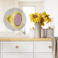 Spectra Weaves knob in gold and fuchsia pink finishes 9003GFP