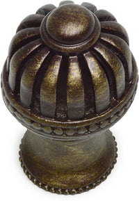 Cricket Cage medium round knob with flared foot in Antique Brass. 954B-3