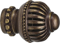Cricket Cage large round knob with beaded base in Antique Brass. 968-3