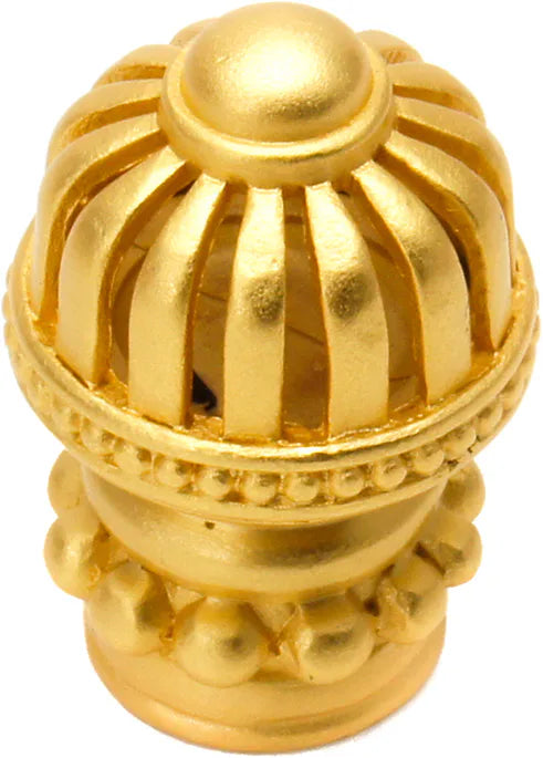 Cricket Cage medium round knob with beaded base in Gilded Mercury. 969-8