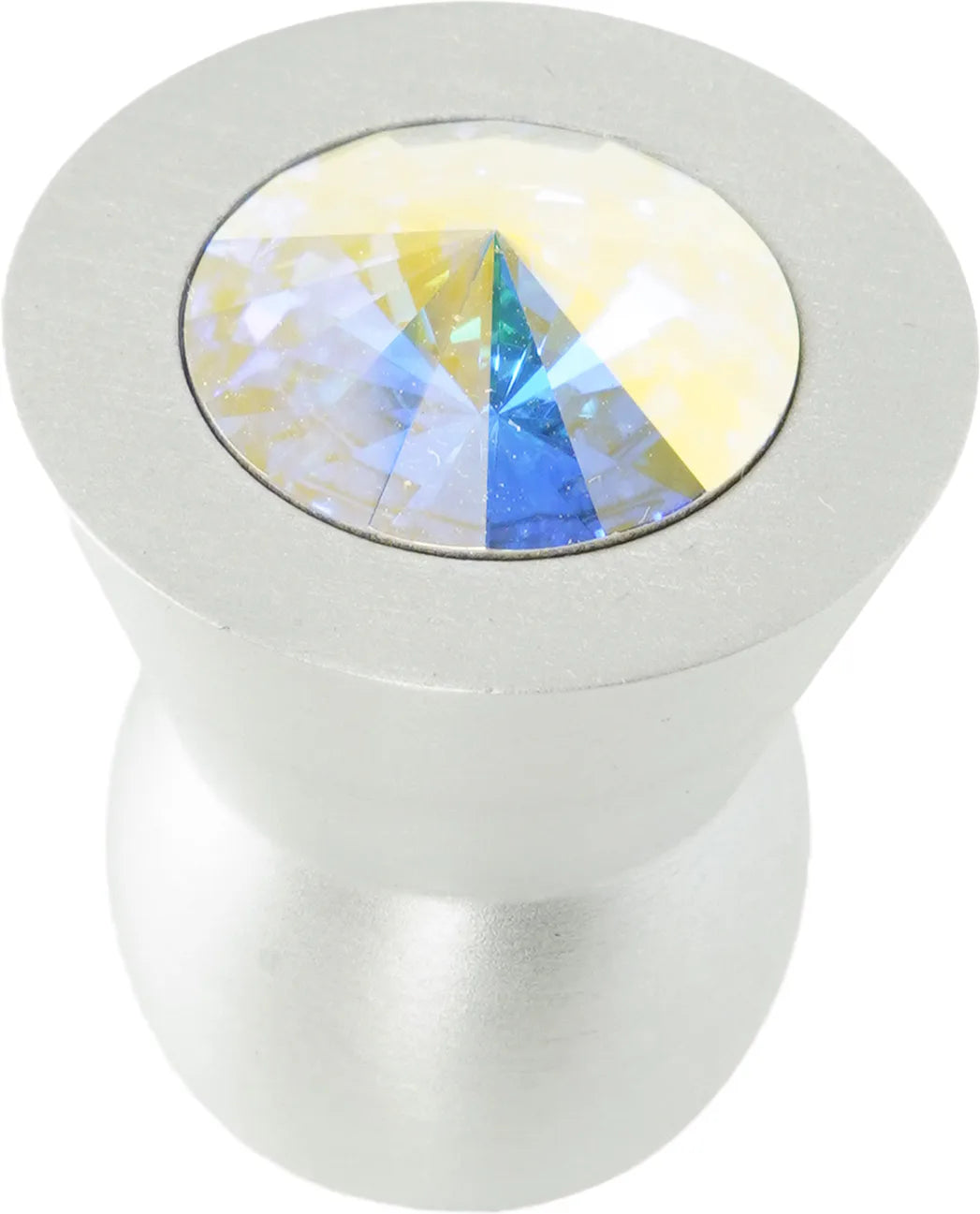 Latitude Cone aluminum knob; 16mm aurora borealis crystals; satin nickel finish CA16AB