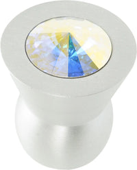 Latitude Cone aluminum knob; 16mm aurora borealis crystals; satin nickel finish CA16AB