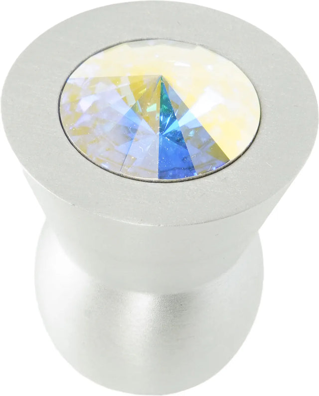 Latitude Cone aluminum knob; 16mm aurora borealis crystals; satin nickel finish CA16AB