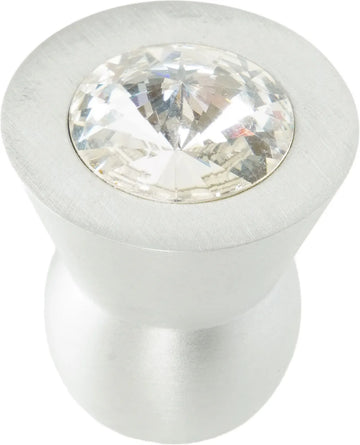 Latitude Cone aluminum knob; 16mm clear crystals; satin nickel finish CA16C