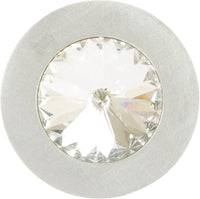 Latitude Cone aluminum knob; 16mm clear crystals; satin nickel finish CA16C