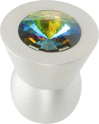 Latitude Cone aluminum knob; 16mm vitrail medium crystals; satin nickel finish CA16VM