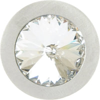 Latitude Cone aluminum knob; 18mm clear crystals; satin nickel finish CA18C