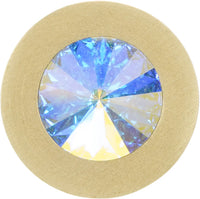 Latitude Cone brass knob; 16mm aurora borealis crystals; satin brass finish CB16AB