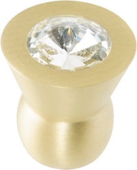 Latitude Cone brass knob; 16mm clear crystals; satin brass finish CB16C