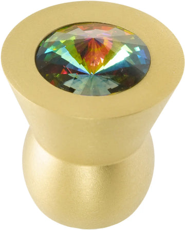 Latitude Cone brass knob; 16mm vitrail medium crystals; satin brass finish CB16VM