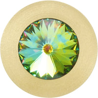 Latitude Cone brass knob; 16mm vitrail medium crystals; satin brass finish CB16VM