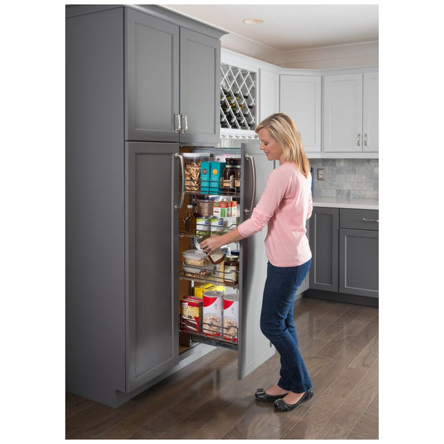 Pantry 12'' Wide 63'' Tall Chrome Wire Soft-close Pullout CPPO1263SC