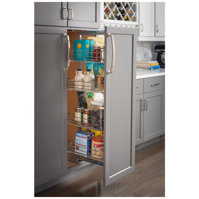Pantry 15'' Wide 74'' Tall Chrome Wire Soft-close Pullout CPPO1574SC