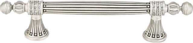 Chesapeake 5'' cc Pull, Decorated With Swarovski® Clear Crystal, Matte Silver Finish 10051MS