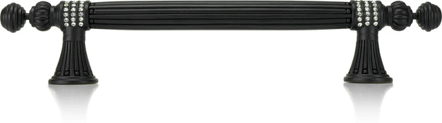 8'' cc Chesapeake Pull, Clear Crystal, Black Tie Finish 10053/4