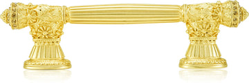 3-1/2'' cc Toulouse Pull, Lt. Colorado Topaz Crystal Satin Gold Finish 10057SG