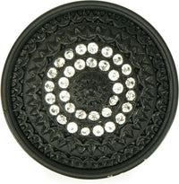 Toulouse Knob, Decorated With Swarovski® Clear Crystal, Matte Black 10058/4