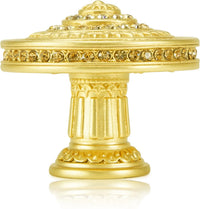 Toulouse Knob, Lt. Colorado Topaz Crystal Satin Gold Finish 10058SG