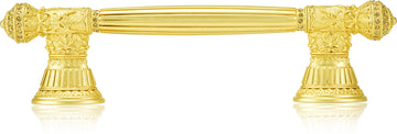 6'' cc Toulouse Pull, Lt. Colorado Topaz Crystal Satin Gold Finish 10069SG