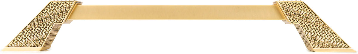 Evening Dress I 10'' cc Appliance Pull, Decorated With Swarovski® Lt Colorado Topaz, Museum Gold Finish 10338/10/MG