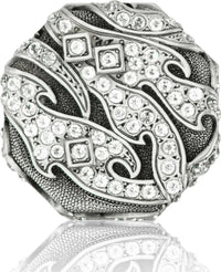Evening Dress 4 Octagon Knob, Clear Crystal, Matte Silver Finish 10342MS