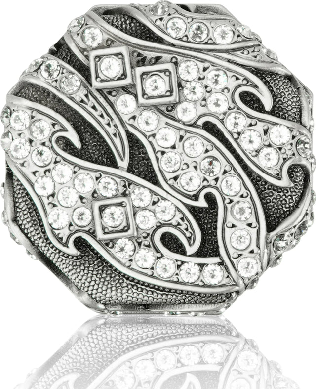 Evening Dress 4 Octagon Knob, Clear Crystal, Matte Silver Finish 10342MS
